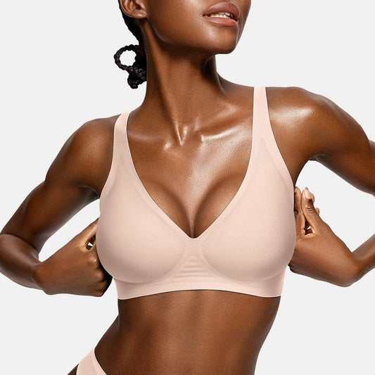 💜 LAST DAY PROMOTION - 50%OFF💜Womens Comfortable Wireless Bras Push Up Bralettes Seamless Tshirts Bras Deep V Everyday Bras