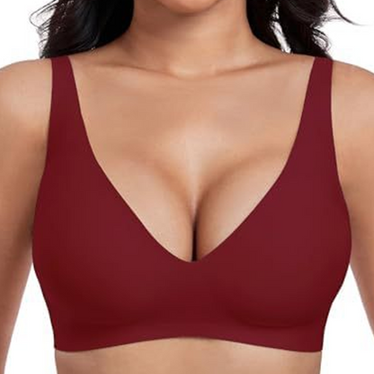 Jelly Wireless Womens Comfortable Wireless Bras Push Up Bralettes Seamless Tshirts Bras Deep V Everyday Bras